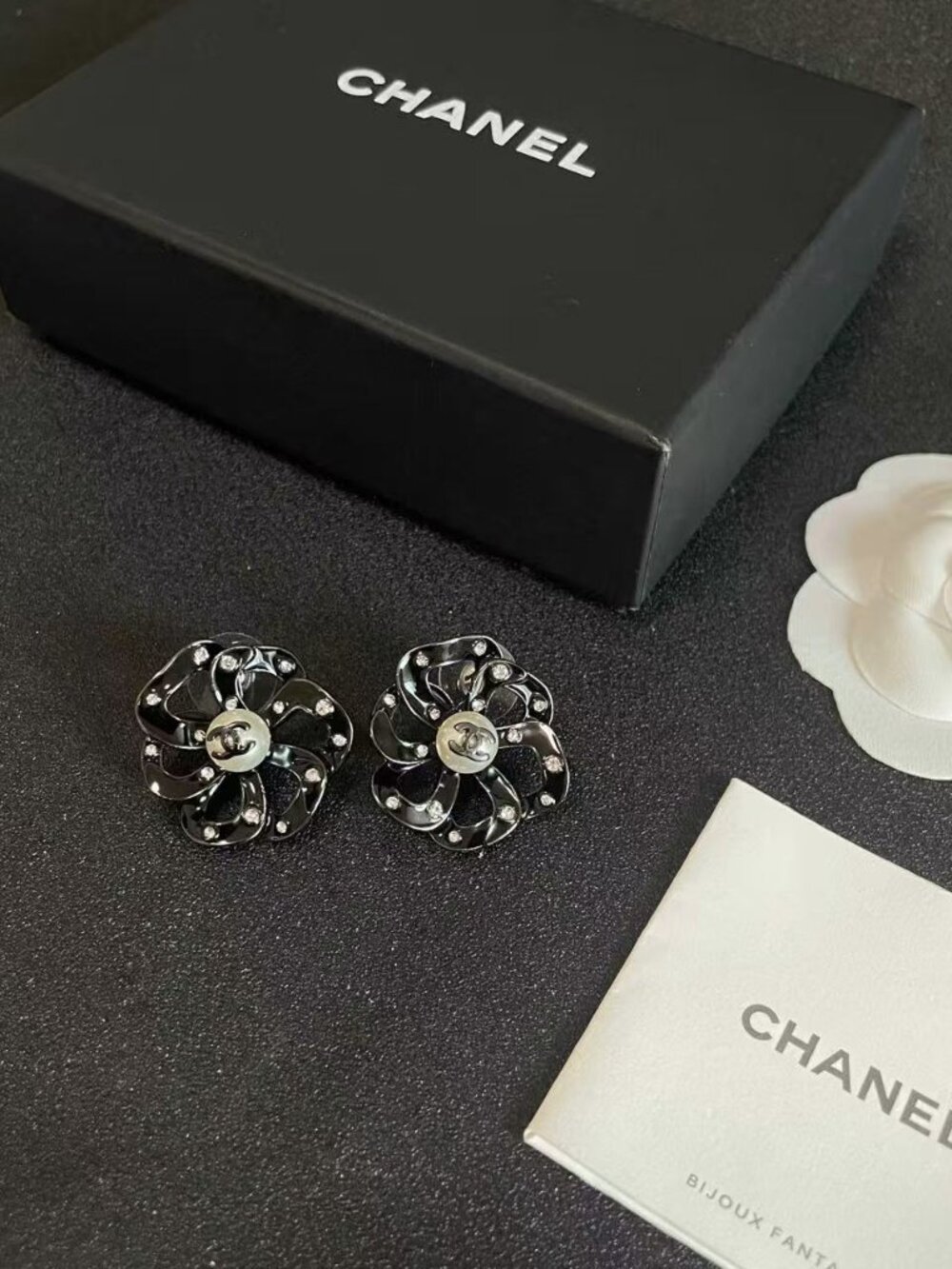 🌸Chanel Hollowed-out Peony Double C Stud Earrings